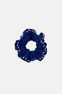THE BEADED PEARL SAPPHIRE BLUE SCRUNCHIE - ISAMEL